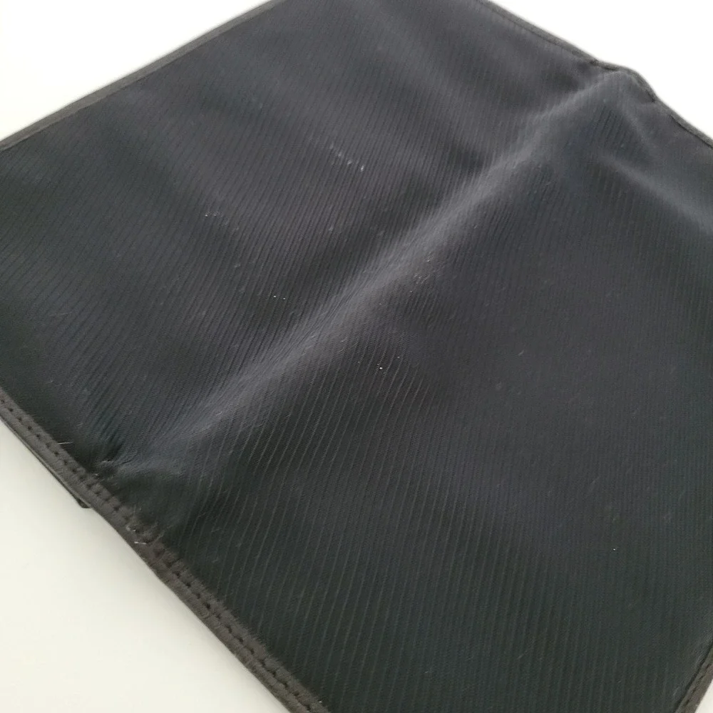 Dunhill London Mens Long Bifold Wallet Black Nylon Leather Trim Slim Wallet